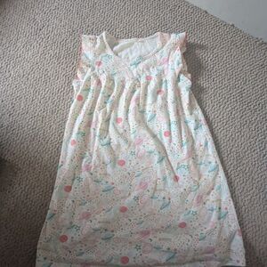 Mini Boden White Pink Babydoll Pajamas